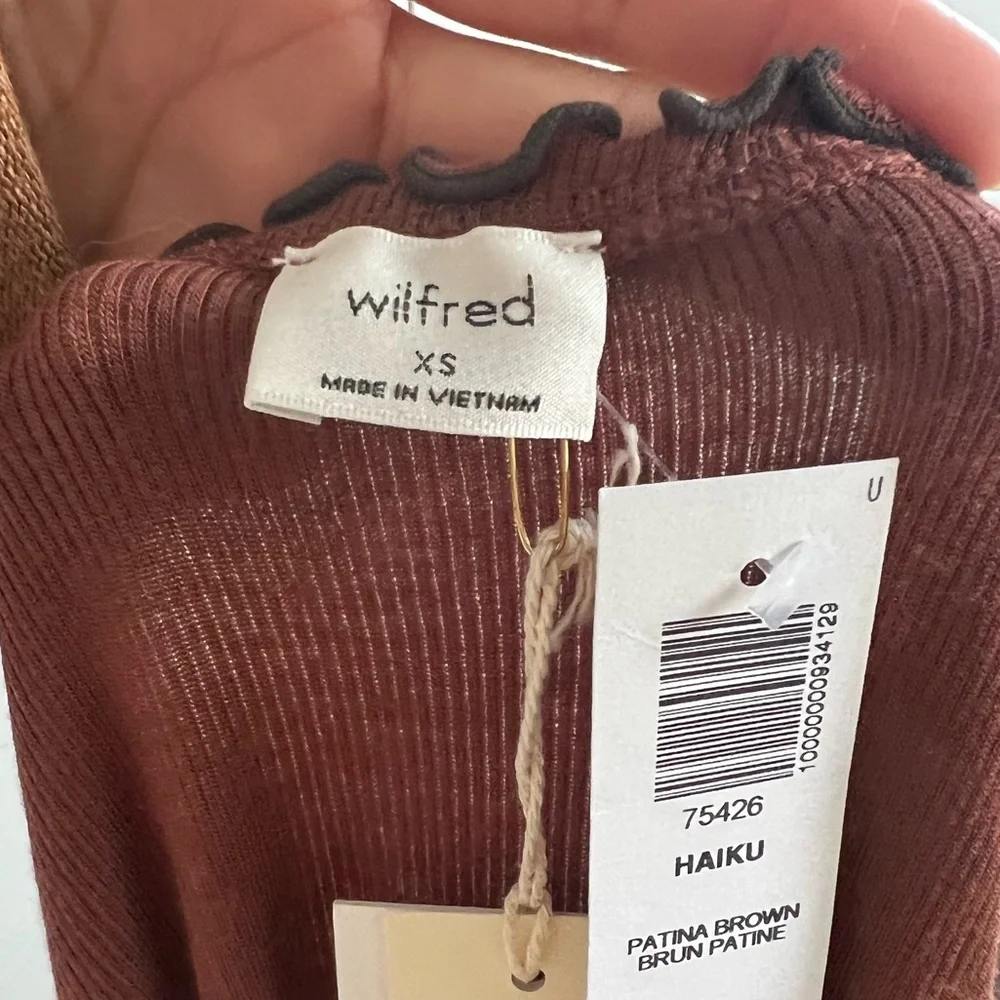 NWT Wilfred haiku leuttice edge top brown XS - Picture 5 of 5